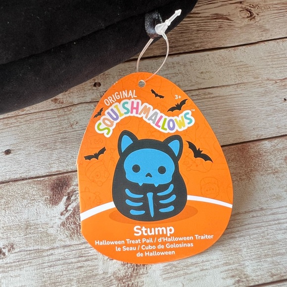 Squishmallows Stump the Cat Skeleton Halloween Treat Pail new with tags - Picture 9 of 11